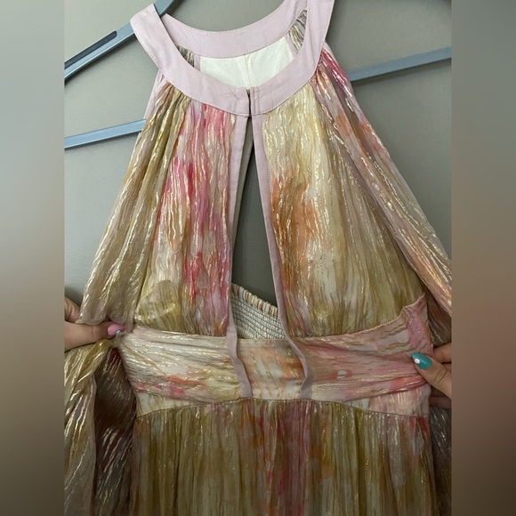 BL^NK LONDON Elegant Formal Multicolor Metallic Maxi Dress Size Small - Picture 6 of 10